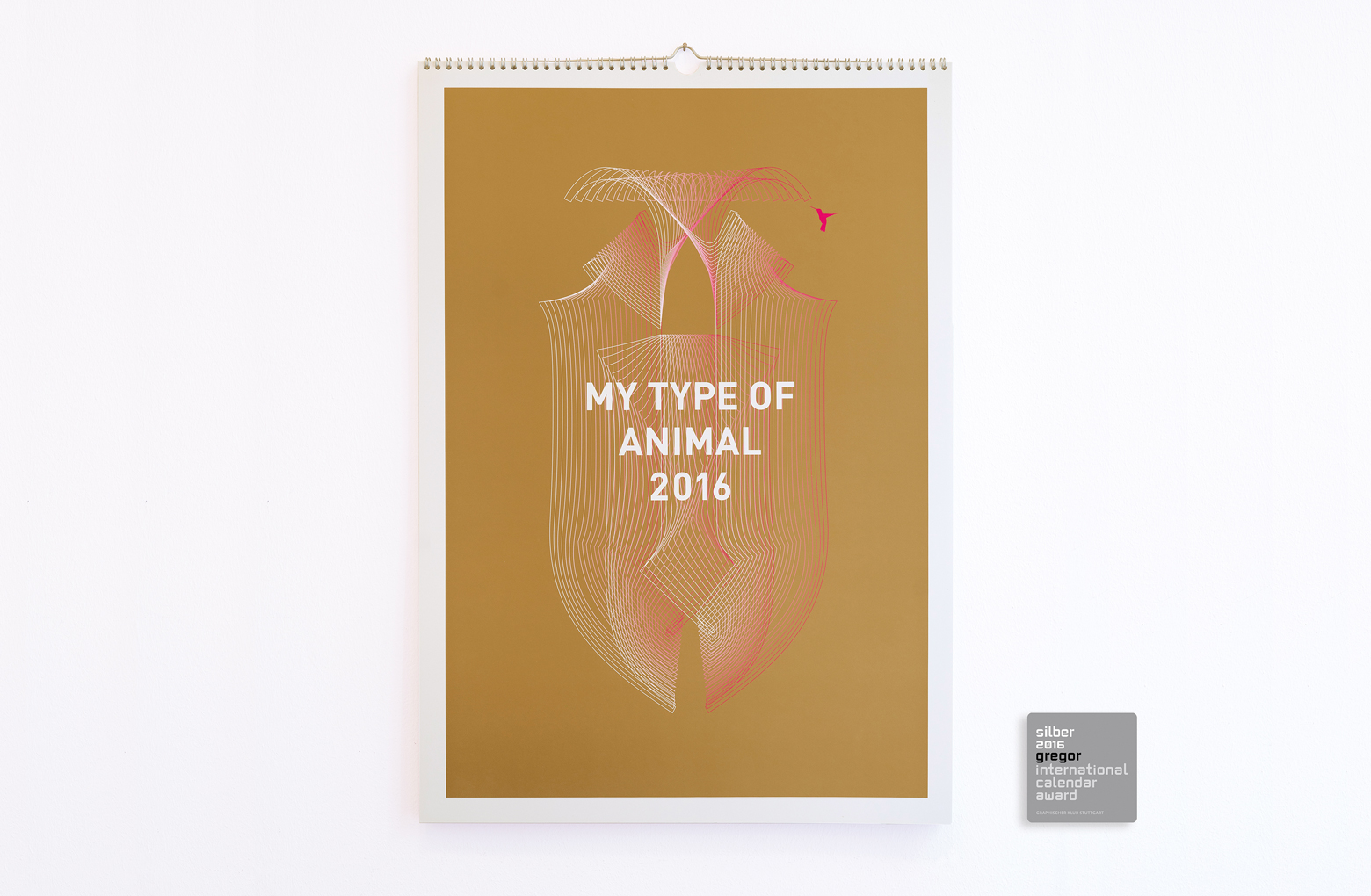 My Type of Animal, Kalender Design, Kalender 2015 "My Type of Animal" der Klötzner Company Designagentur, Hamburg; Titel mit Illustration; Typografie, Grafik; Auszeichung: Silber beim Gregor International Calendar Award