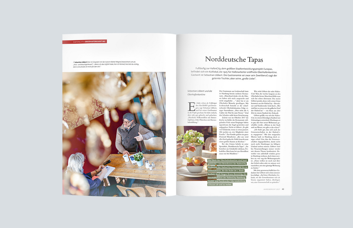 Annual Report Design, Jahresbericht 2017 der altoba, Hamburg; Innenseiten, Editorial-Design, Typographie, Reportage; Fotografie Jann Wilken