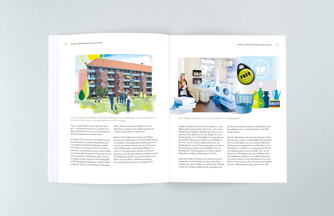 Annual Report Design, Jahresbericht 2016 der altoba, Hamburg; Design
