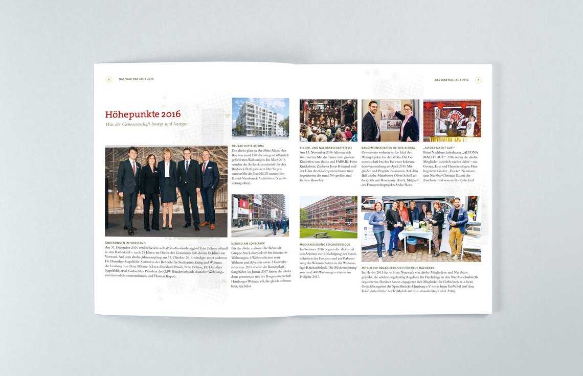 Annual Report Design, Jahresbericht 2016 der altoba, Hamburg; Design