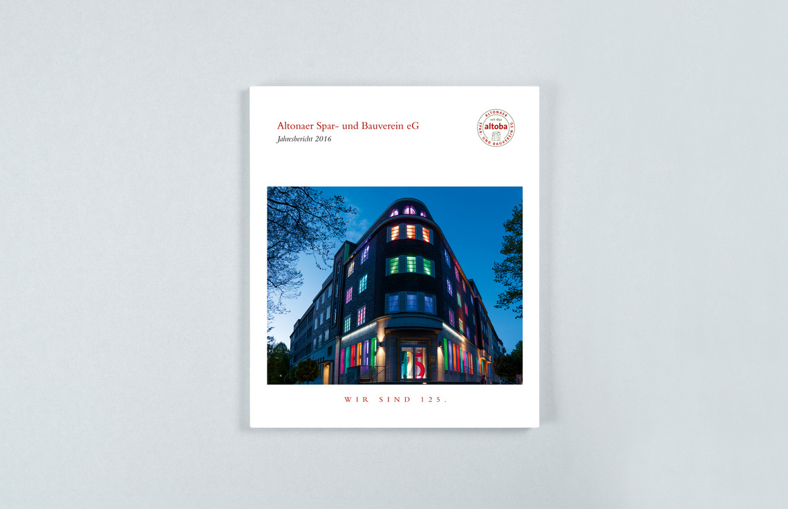 Annual Report Design, Jahresbericht 2016 der altoba, Hamburg; Cover mit Titelfoto, Fotografie