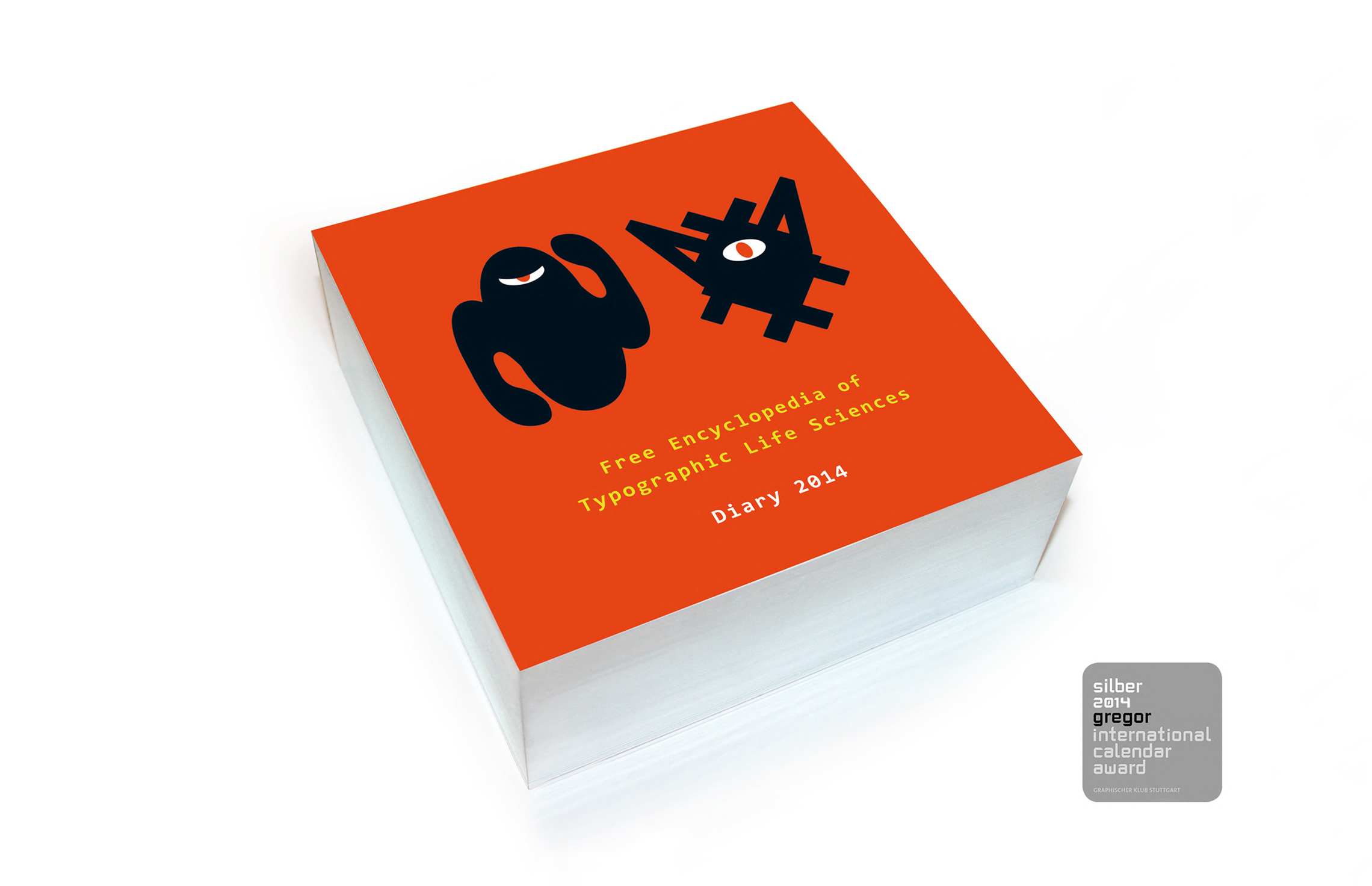 Calendar Design, Kalendergestaltung; Ansicht des typografischen und illustrativen Kalenders 2014; Illustration, Typographie, Print Design, Auszeichnung: Silber beim Gregor International Calendar Award 2014