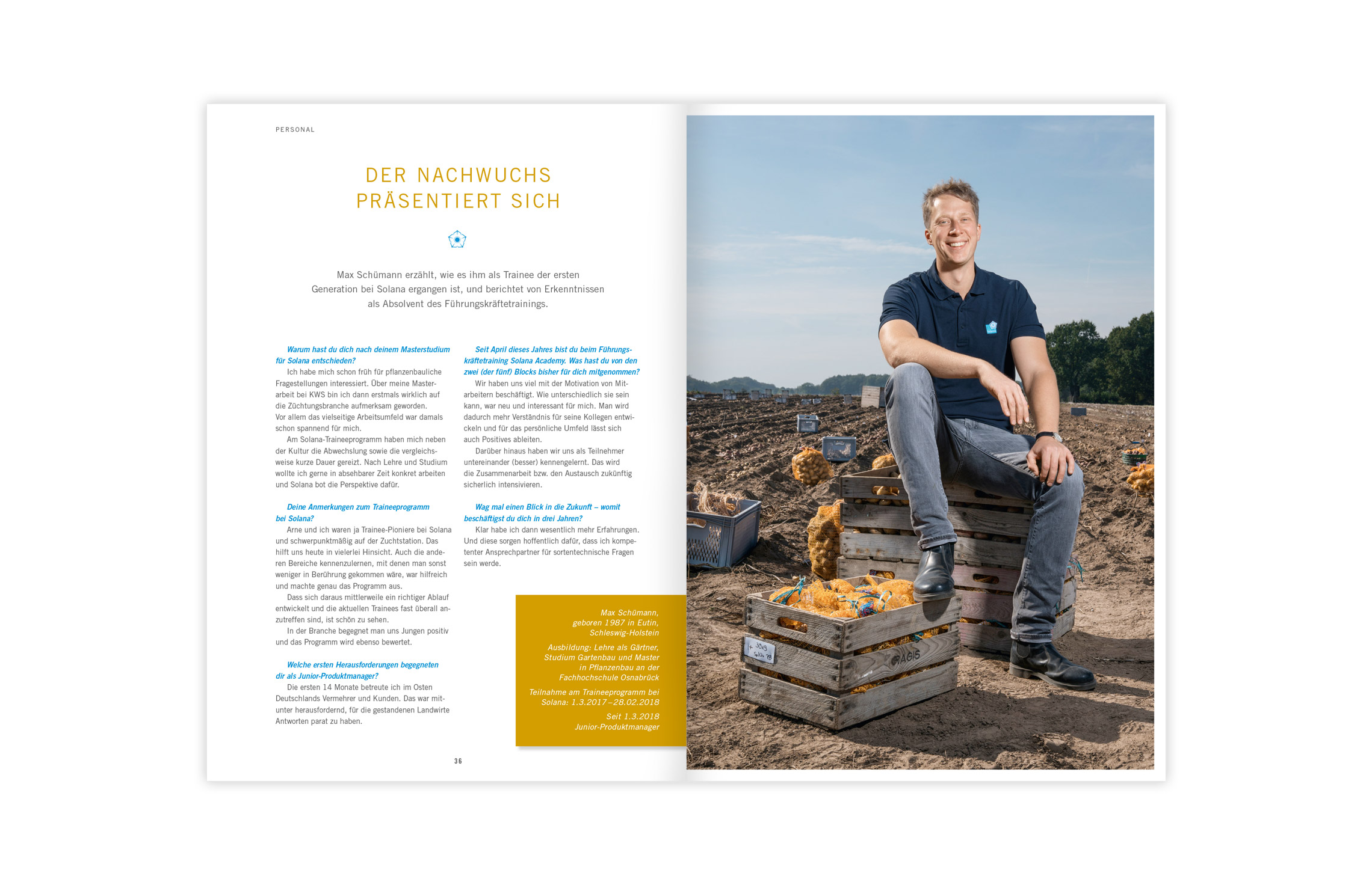 Annual Report Design, Jahresbericht 2018/2019 der Solana GmbH & Co. KG, Hamburg; Design, Fotografie, Geschäftsbericht
