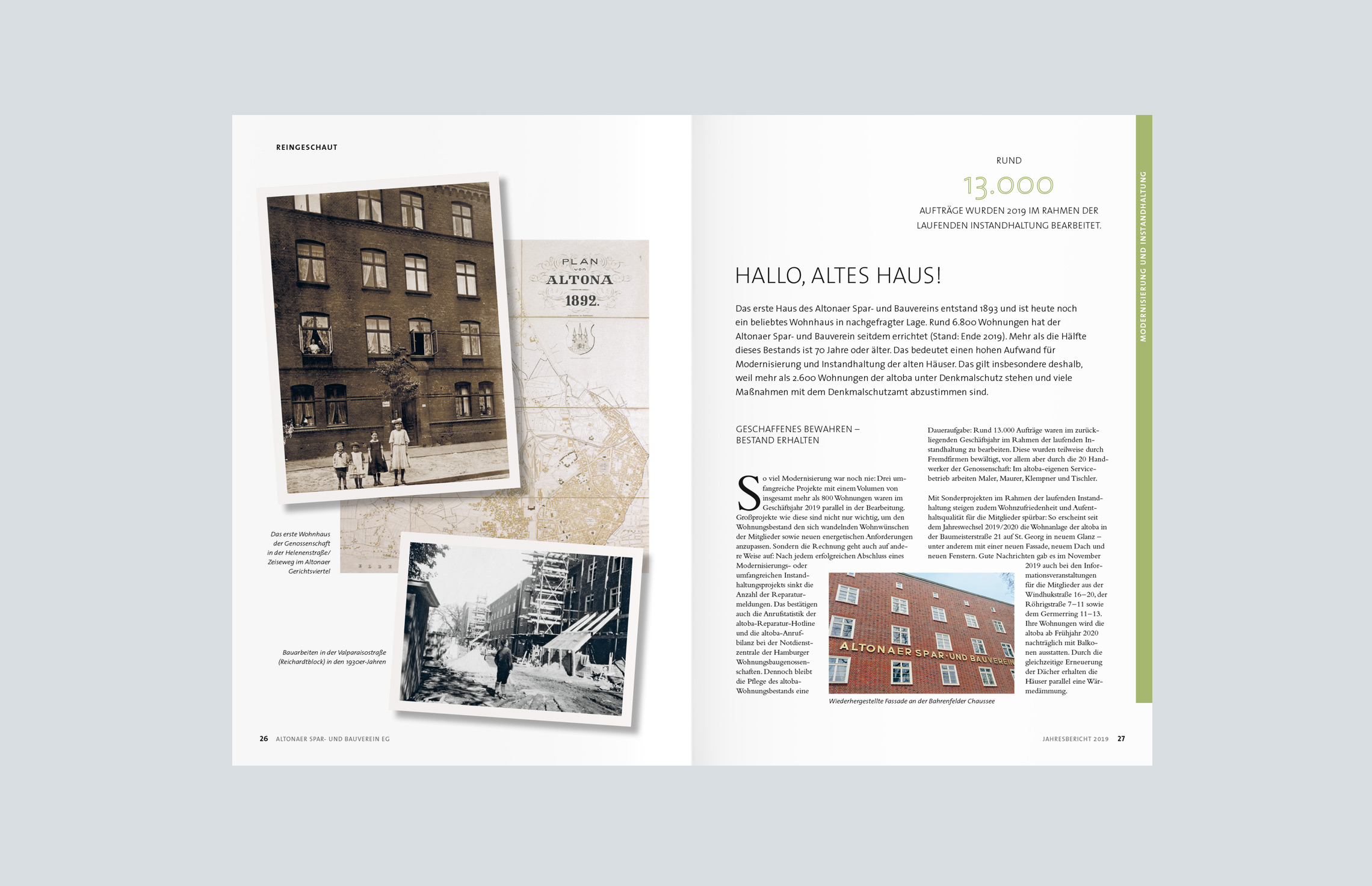 Annual Report Design, Geschäftsberichte, Jahresbericht 2019 der altoba, Hamburg; Innenseiten