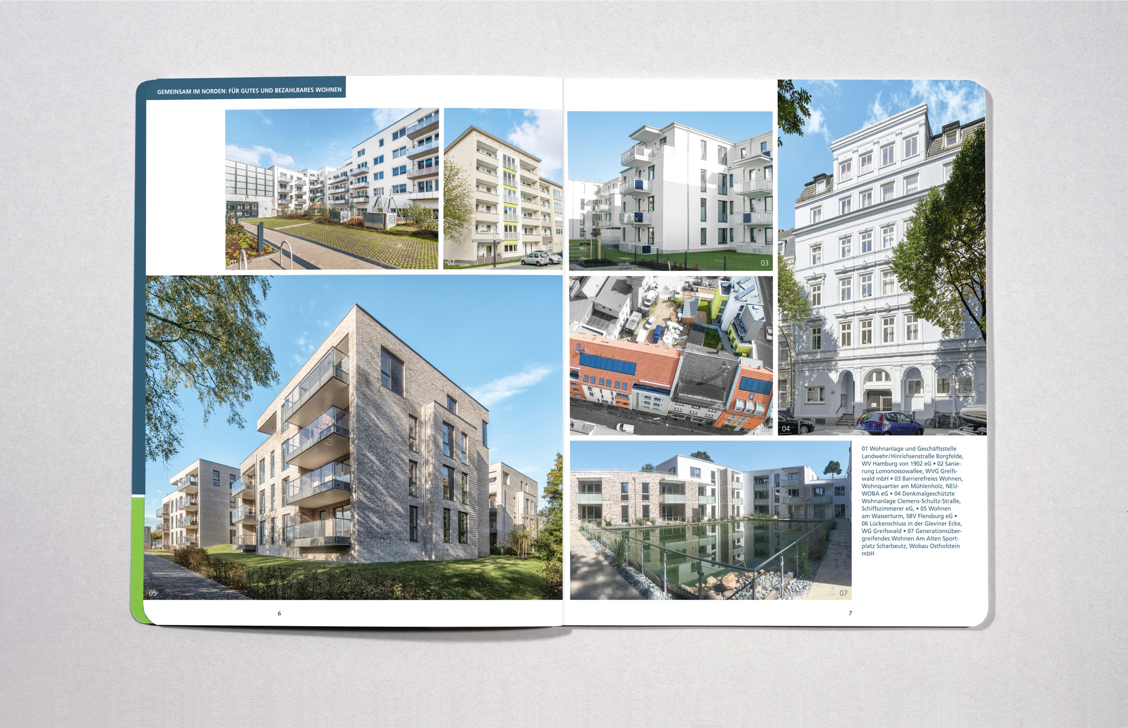 VNW Verband norddeutscher Wohnungsunternehmen e.V., Innenseiten vom Geschäftsbericht 2017/18, Annualreport, Printdesign