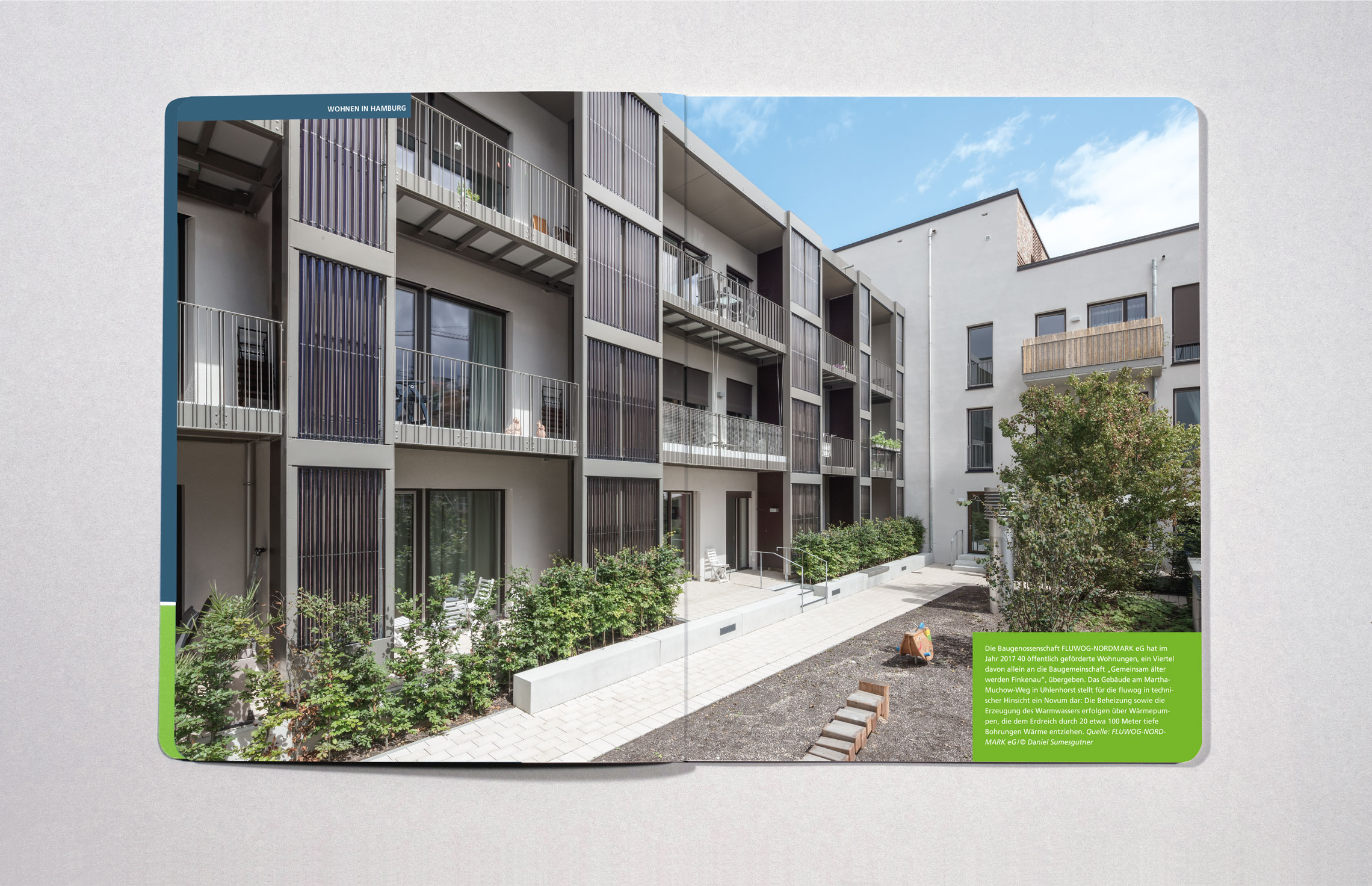 VNW Verband norddeutscher Wohnungsunternehmen e.V., Innenseiten vom Geschäftsbericht 2017/18, Annualreport, Printdesign